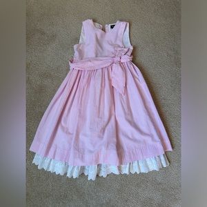 Nautica Light Pink Girls Seersucker Easter Dress Size 6 EUC